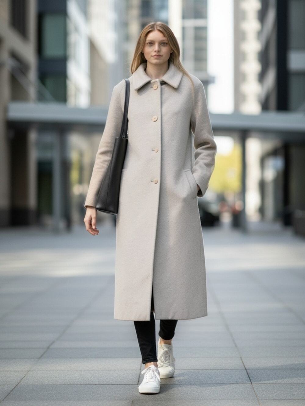 Vintage VIRANI Long Wool Blend Overcoat Oatmeal Beige Full Length 2X/3X Unisex